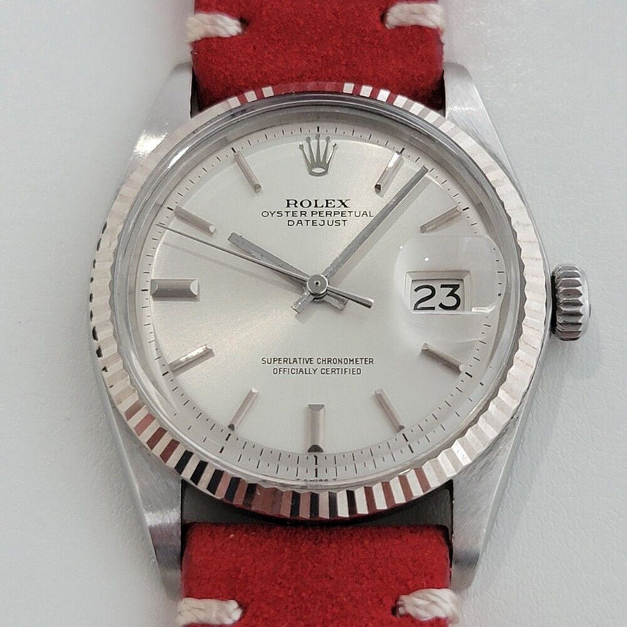 Mens Rolex Oyster Datejust 1601 36mm 18k Gold SS Automatic 1970s Vintage RA335R