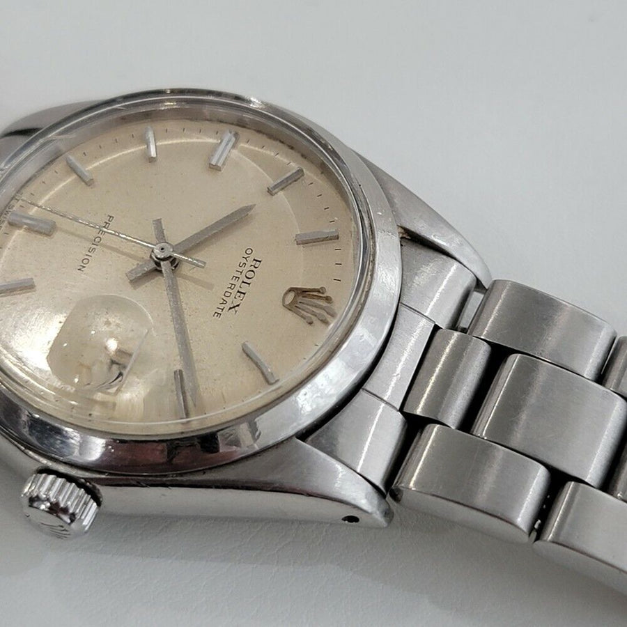 Mens Rolex Oysterdate Precision Ref 6694 34mm 1970s Hand Wind Vintage RA202