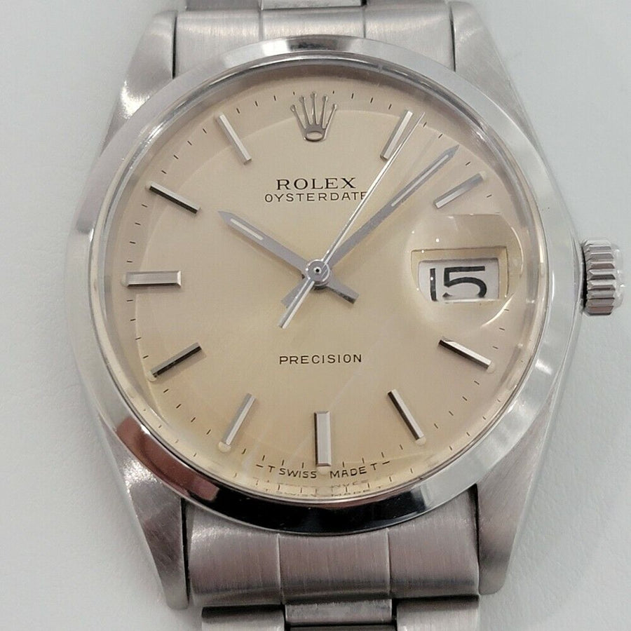 Mens Rolex Oysterdate Precision Ref 6694 34mm 1970s Manual Wind Vintage RA287