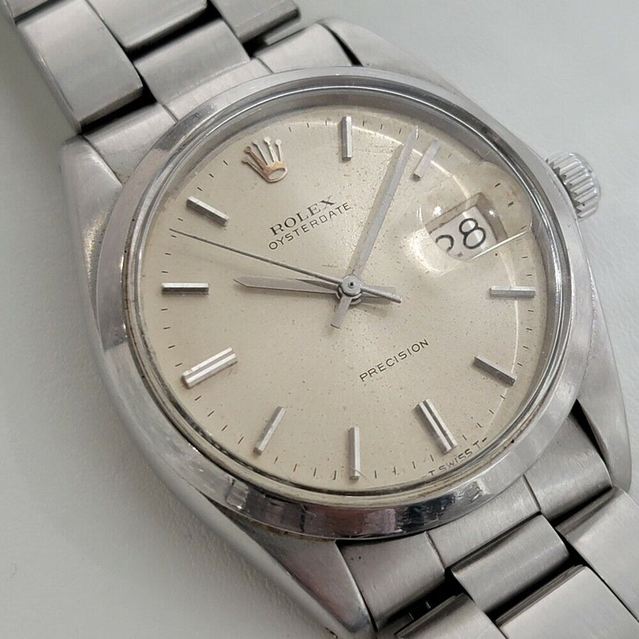 Mens Rolex Oysterdate Precision Ref 6694 34mm 1970s Hand Wind Vintage RA202