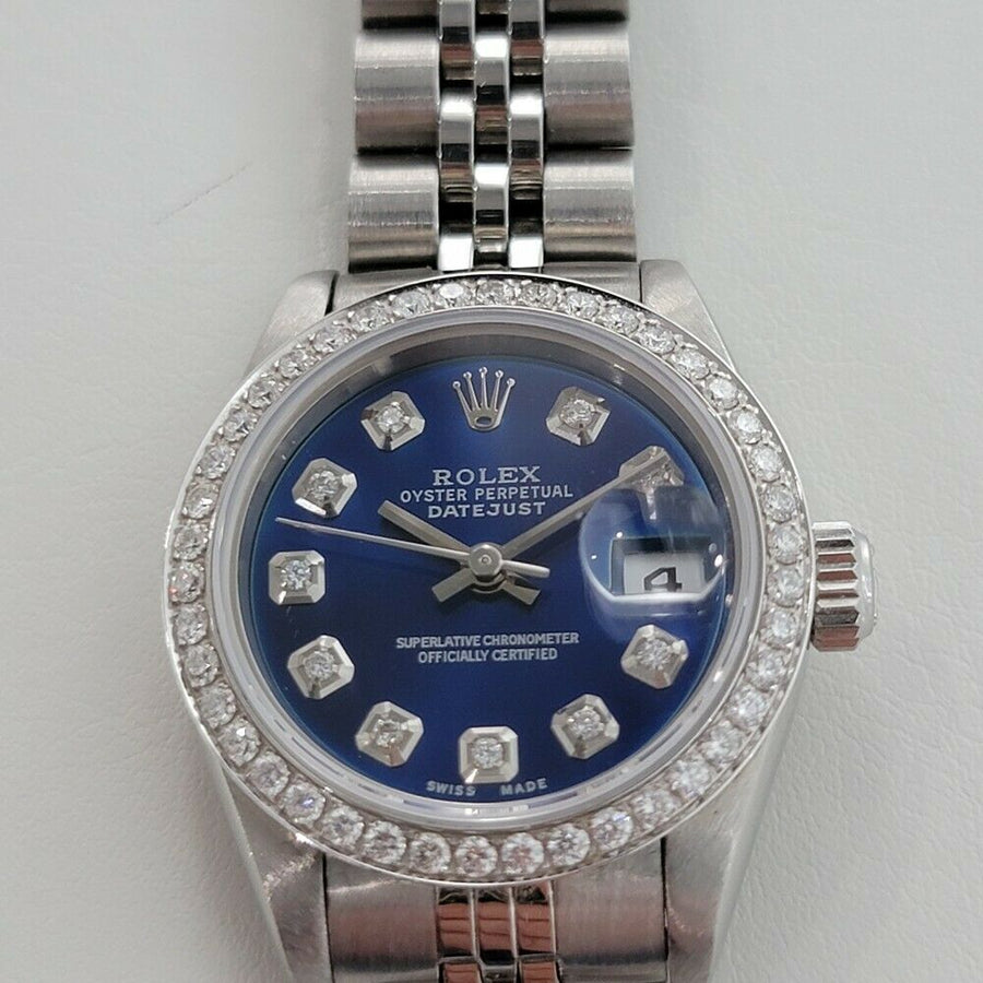 Ladies Rolex Datejust 69174 26mm 18k Gold SS Automatic Diamond Dial 1990s RA283