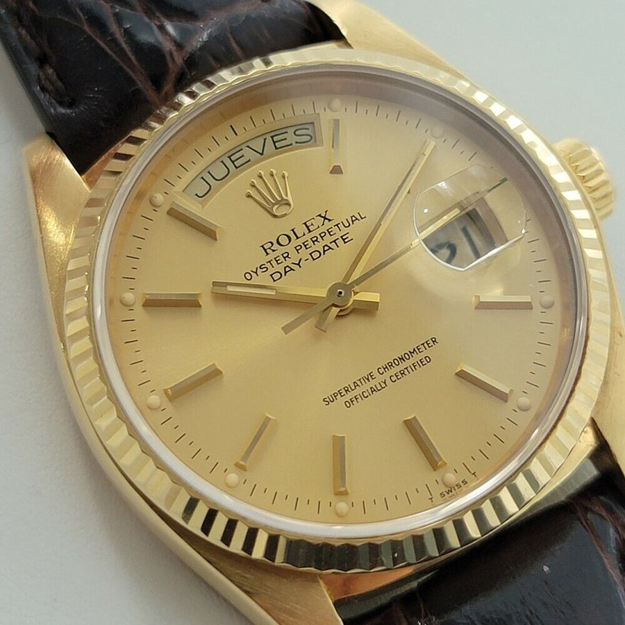 Mens Rolex Day Date President 18038 18k Gold 36mm Automatic 1970s Swiss RA280