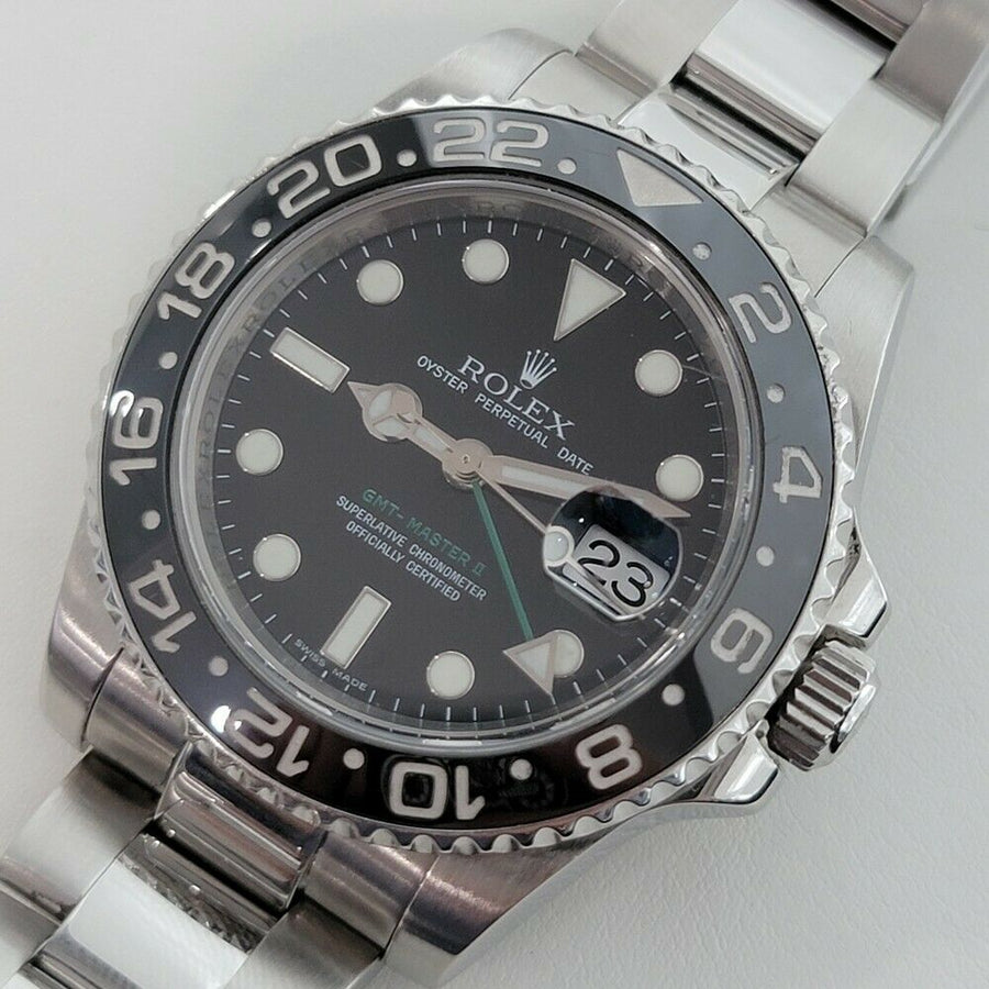 Mens Rolex GMT Master II Ref 116710LN Date Automatic 2000s w Pouch JAC14