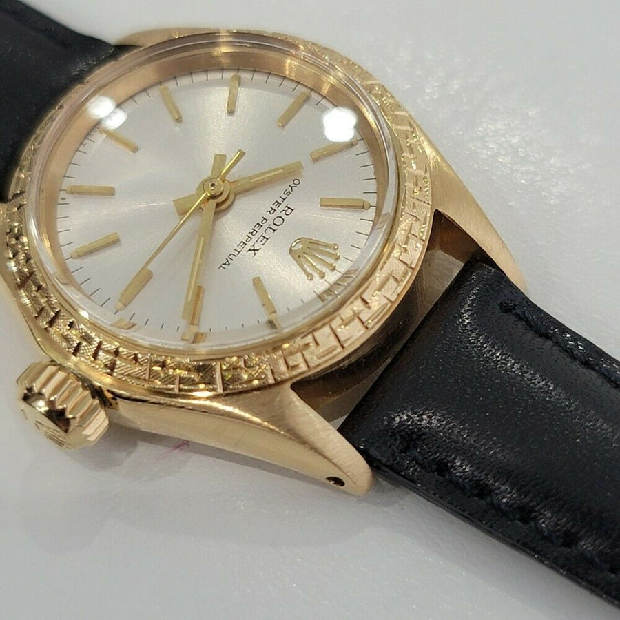 Ladies Rolex Oyster Perpetual Ref 6802 25mm 18k Gold Automatic 1960s RA135