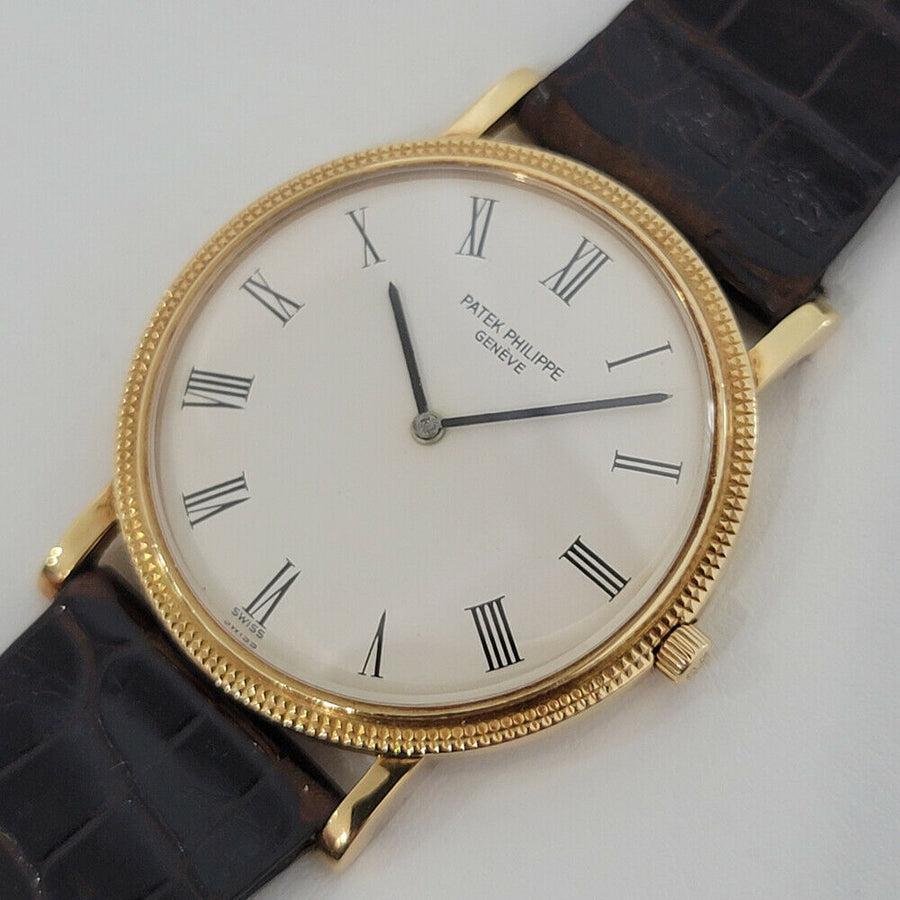 Mens Patek Philippe Calatrava 3520 32mm 18k Gold Hand-Wind 1970s Original RJC160