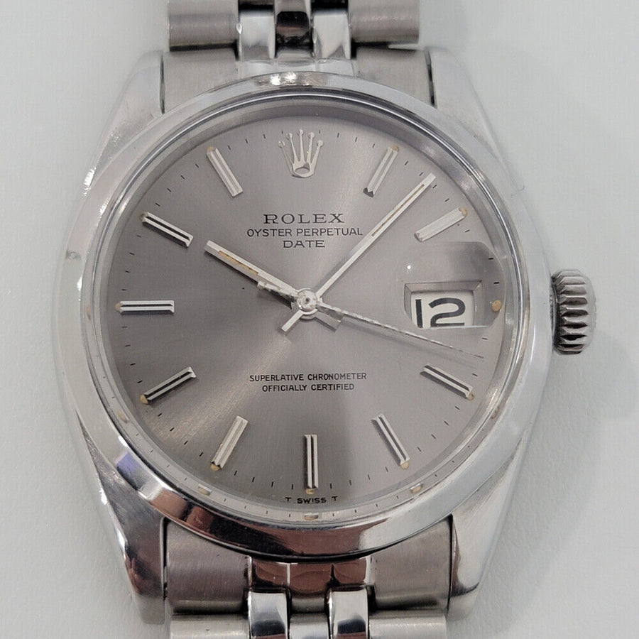 Mens Rolex Oyster Perpetual Date Ref 1500 35mm 1960s Automatic Vintage RJC182S