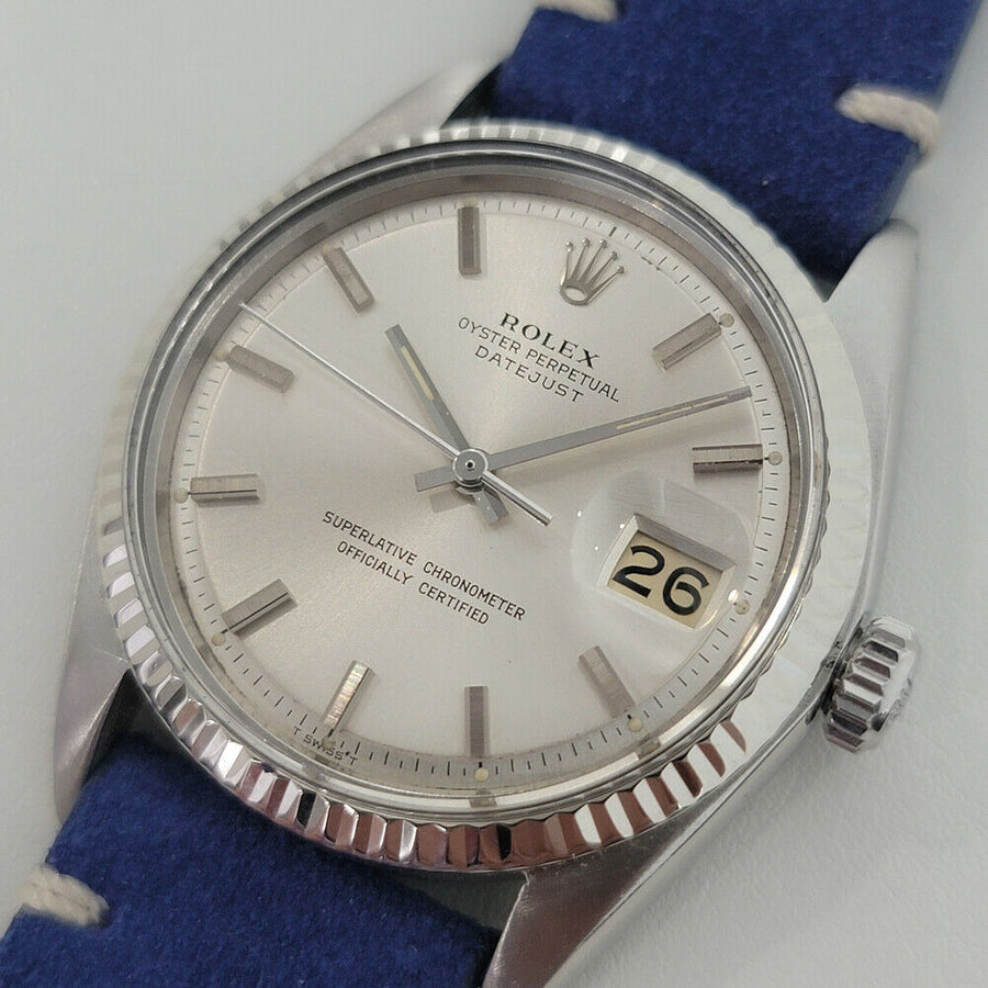 Mens Rolex Oyster Datejust 1601 36mm 18k SS Automatic 1960s Vintage Swiss RJC175