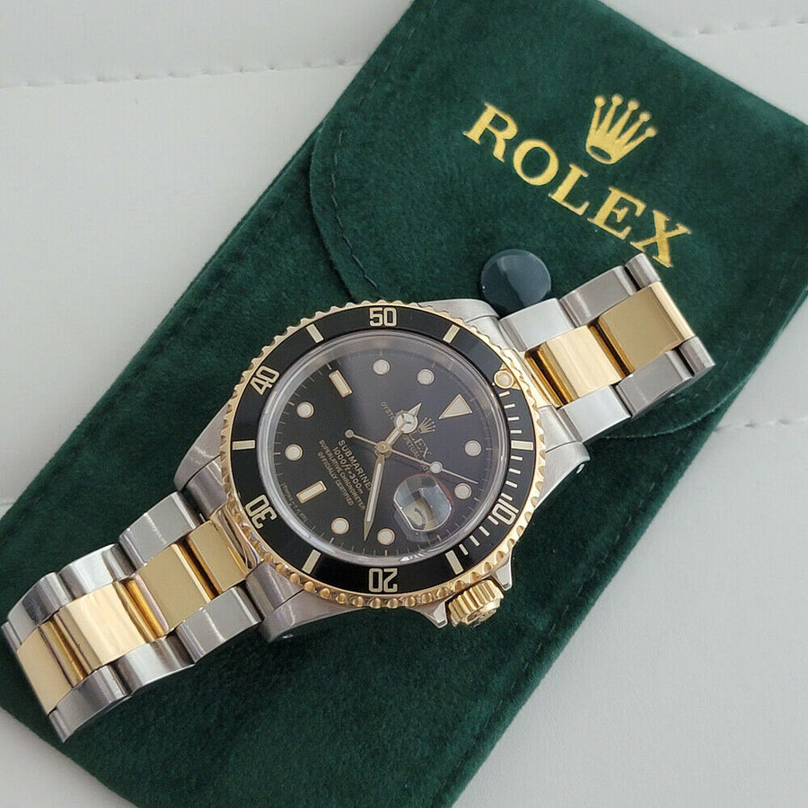 Mens Rolex Submariner Ref 16613 Date Automatic 1980s All Original w Pouch RJC122