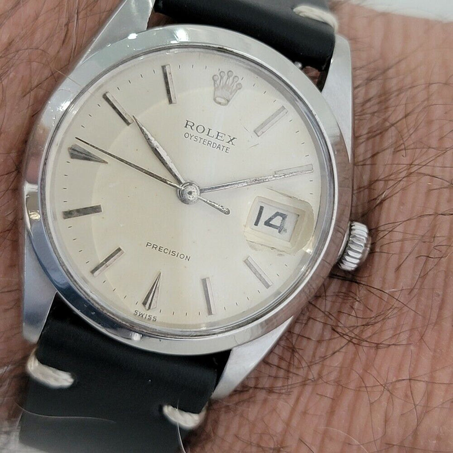 Mens Rolex Oysterdate Precision Ref 6694 34mm 1960s Manual Wind Vintage RA207