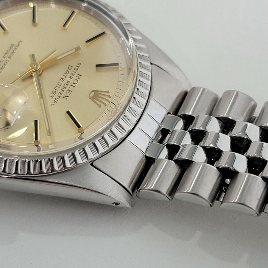 Mens Rolex Oyster Datejust 1603 36mm Stainless Auto 1970s Swiss Vintage RA226