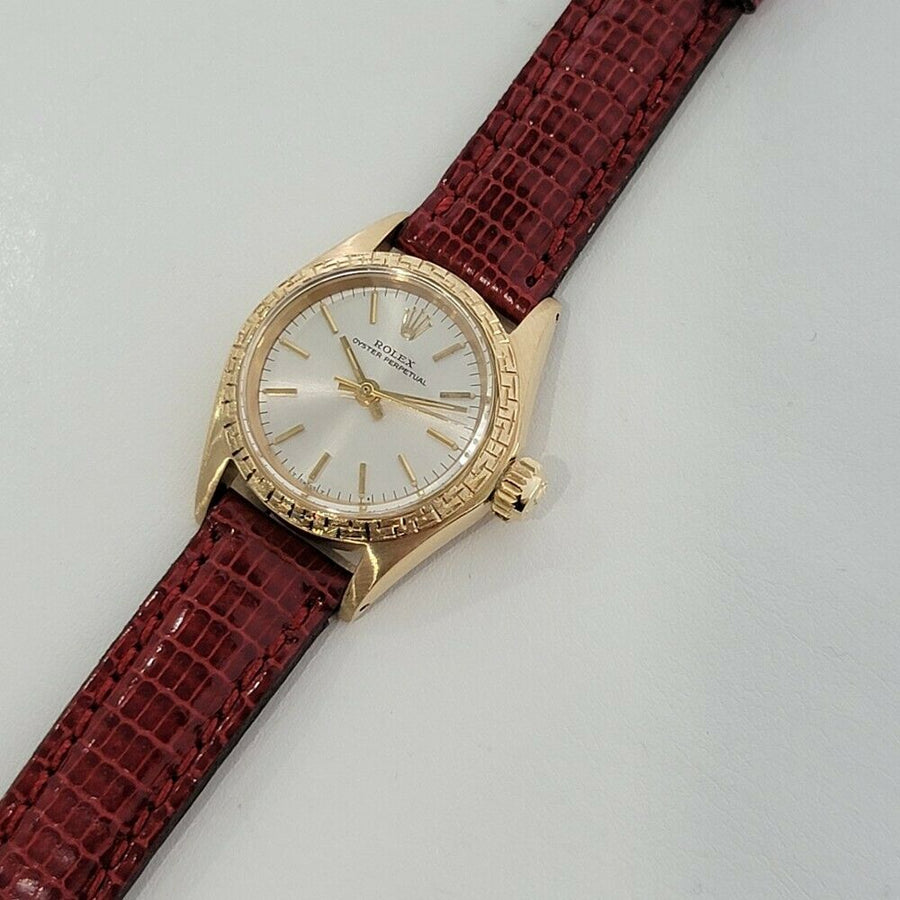 Ladies Rolex Oyster Perpetual Ref 6802 25mm 18k Gold Automatic 1960s RA135R