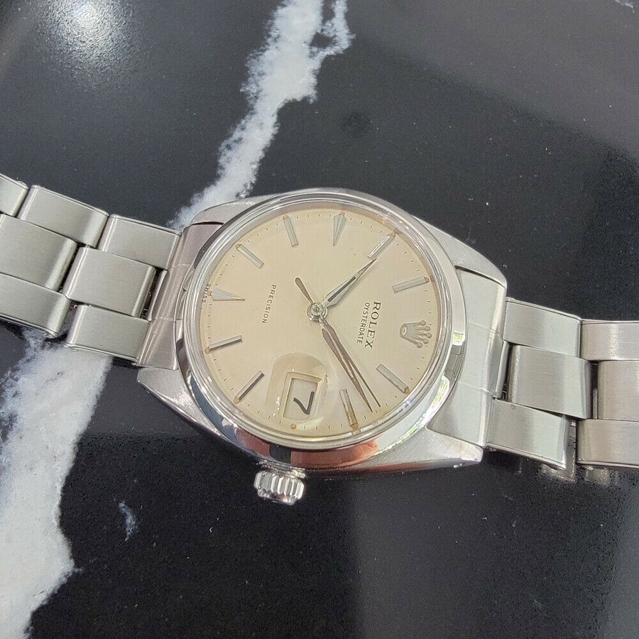 Mens Rolex Oysterdate Precision Ref 6694 34mm Manual Wind 1960s Vintage RA157