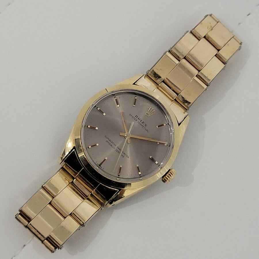Mens Rolex Oyster Ref 1024 34mm Gold-Capped Automatic 1960s w Box Paper RA200