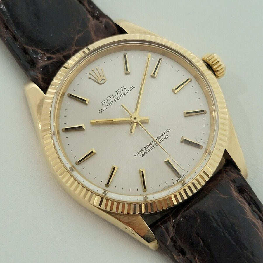 Mens Rolex Oyster Perpetual Ref 1005 18k Gold Automatic 34mm 1960s Vintage RA277