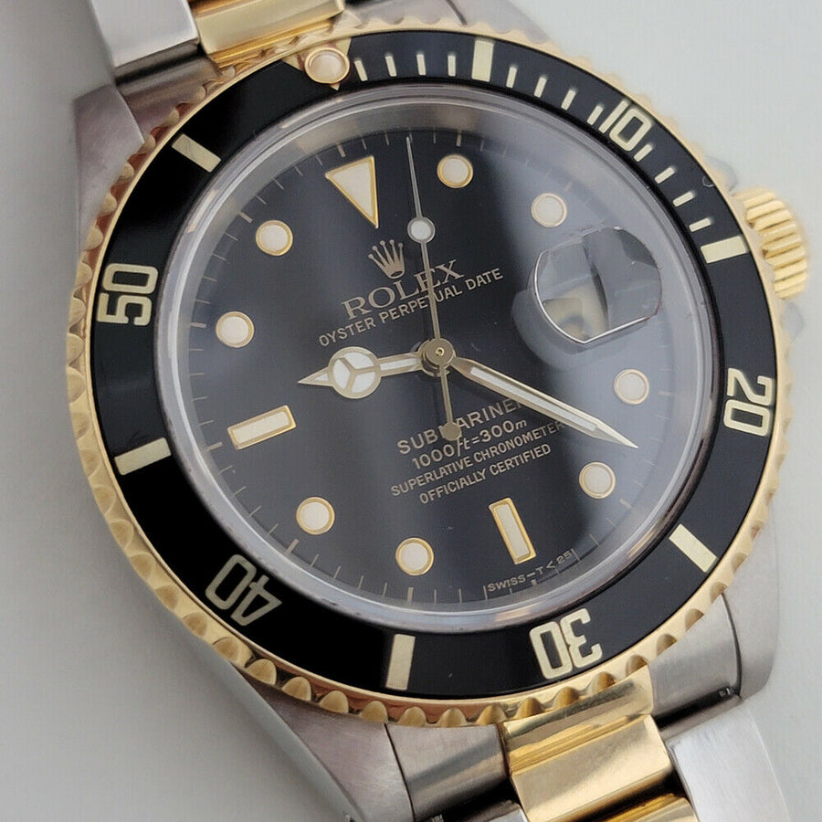 Mens Rolex Submariner Ref 16613 Date Automatic 1980s All Original w Pouch RJC122