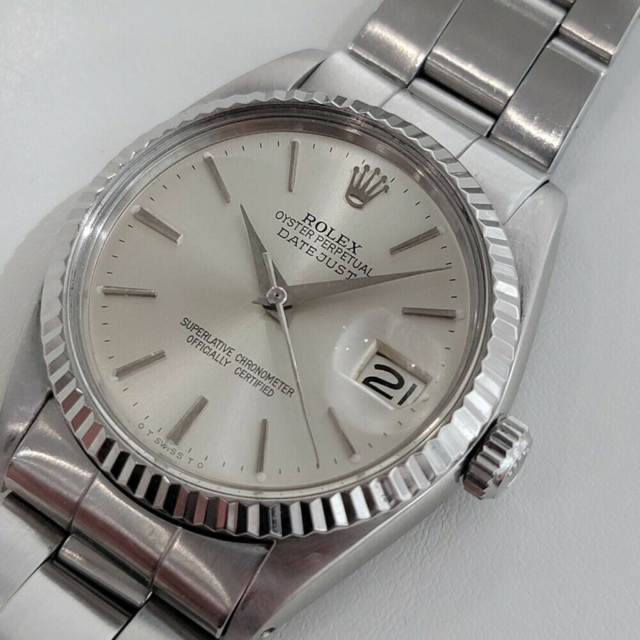 Mens Rolex Oyster Datejust Ref 1601 36mm 18k Gold SS 1960s Automatic RJC202