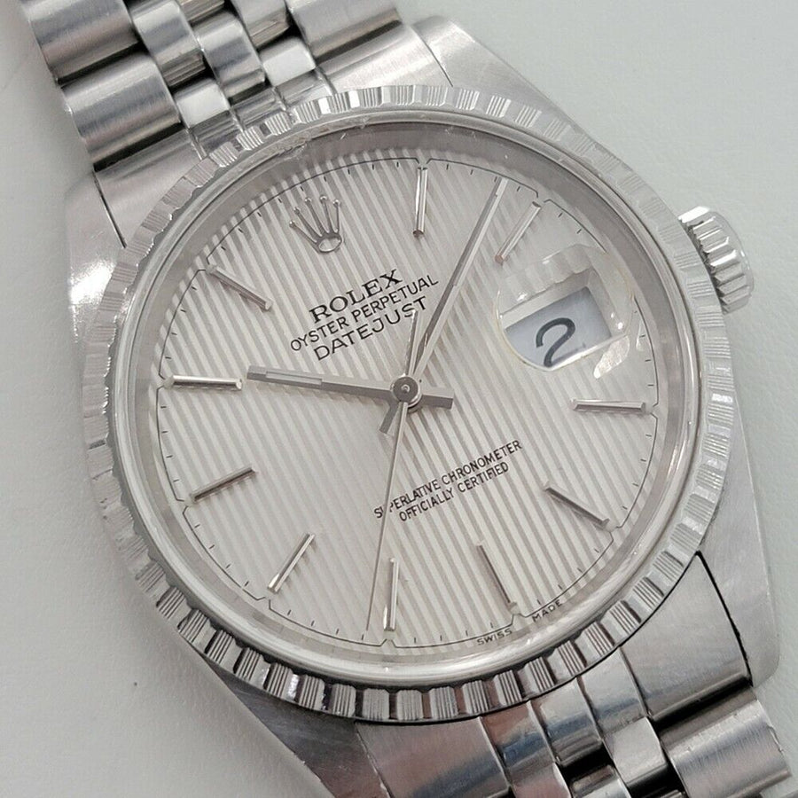 Mens Rolex Oyster Datejust Ref 16220 36mm All Original Auto Tapestry 1990s RA278