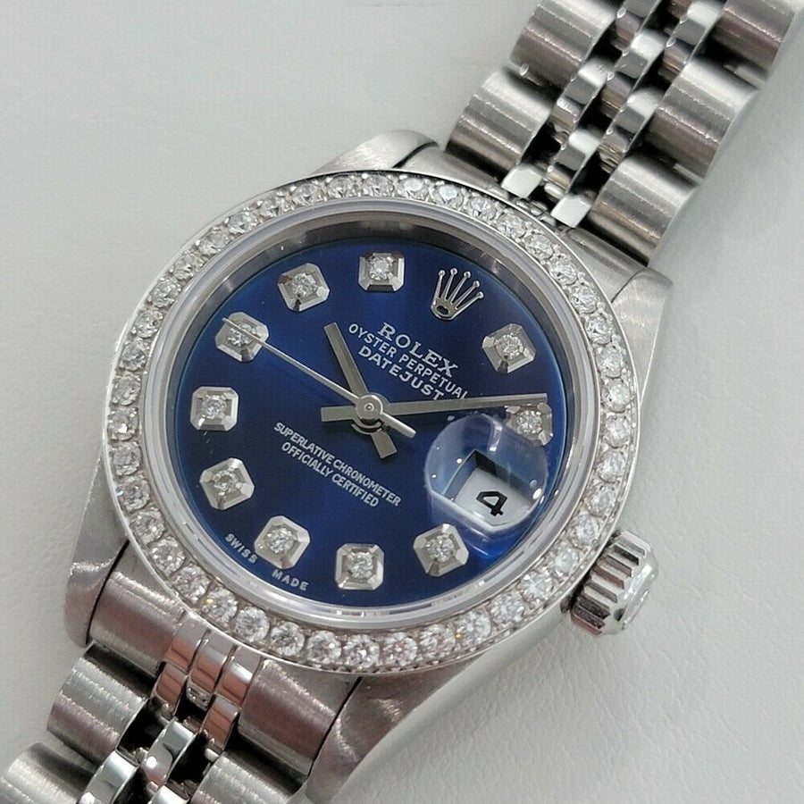 Ladies Rolex Datejust 69174 26mm 18k Gold SS Automatic Diamond Dial 1990s RA283