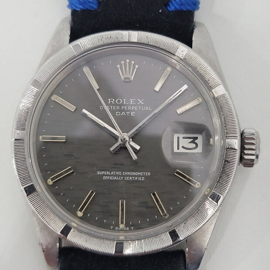 Mens Rolex Oyster Perpetual Date 1970s Ref 1501 35mm Automatic Vintage RJC181