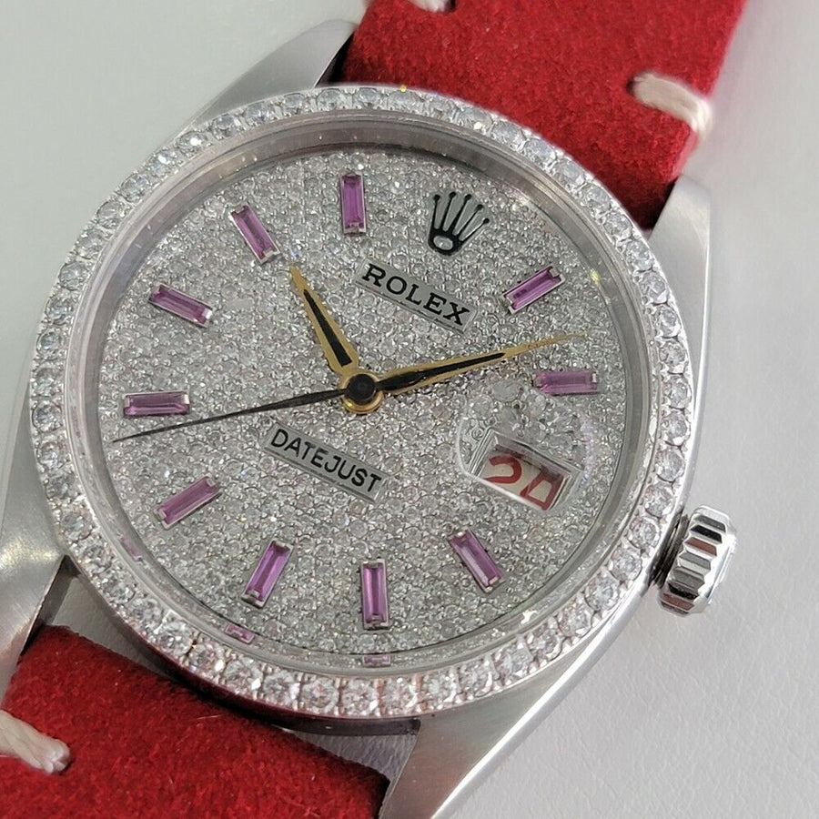 Mens Rolex Oyster Perpetual Diamond Dial 6305 36mm Manual Wind 1950s RA15