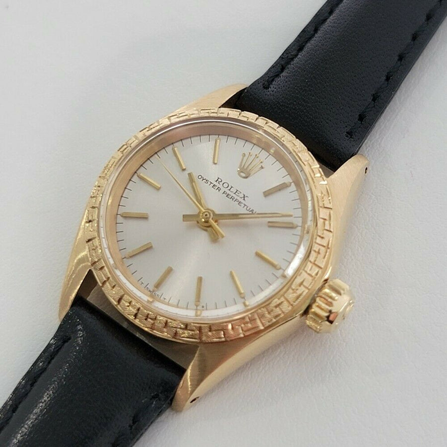 Ladies Rolex Oyster Perpetual Ref 6802 25mm 18k Gold Automatic 1960s RA135