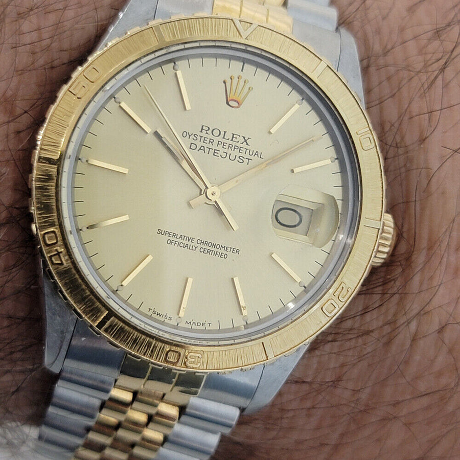 Rolex Men's Datejust Ref 16253 Thunderbird 18k Gold SS 1980s Automatic RJC207