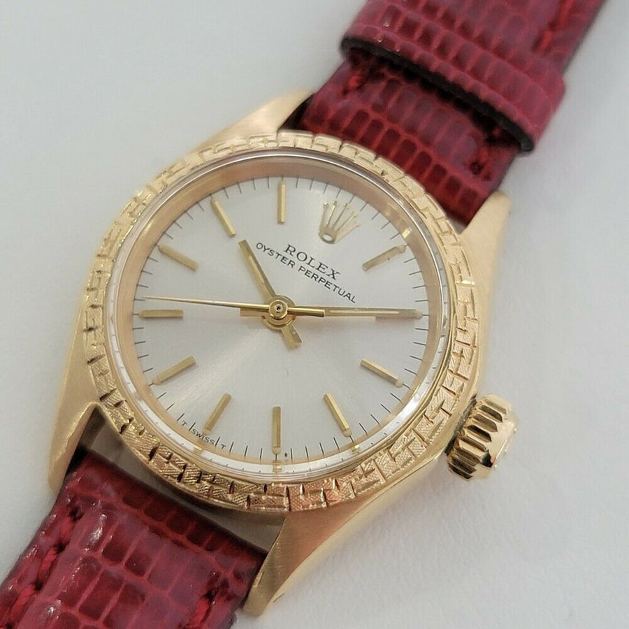 Ladies Rolex Oyster Perpetual Ref 6802 25mm 18k Gold Automatic 1960s RA135R