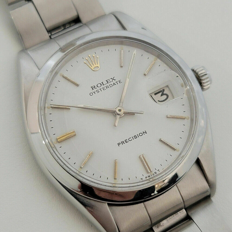 Mens Rolex Oysterdate Precision Ref 6494 34mm Hand-Wind 1950s Vintage RA241