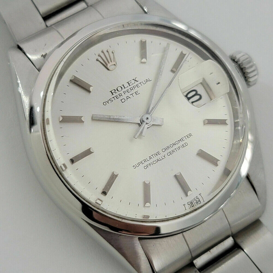 Mens Rolex Oyster Perpetual Date Ref 1500 35mm Automatic 1970s Vintage RA13