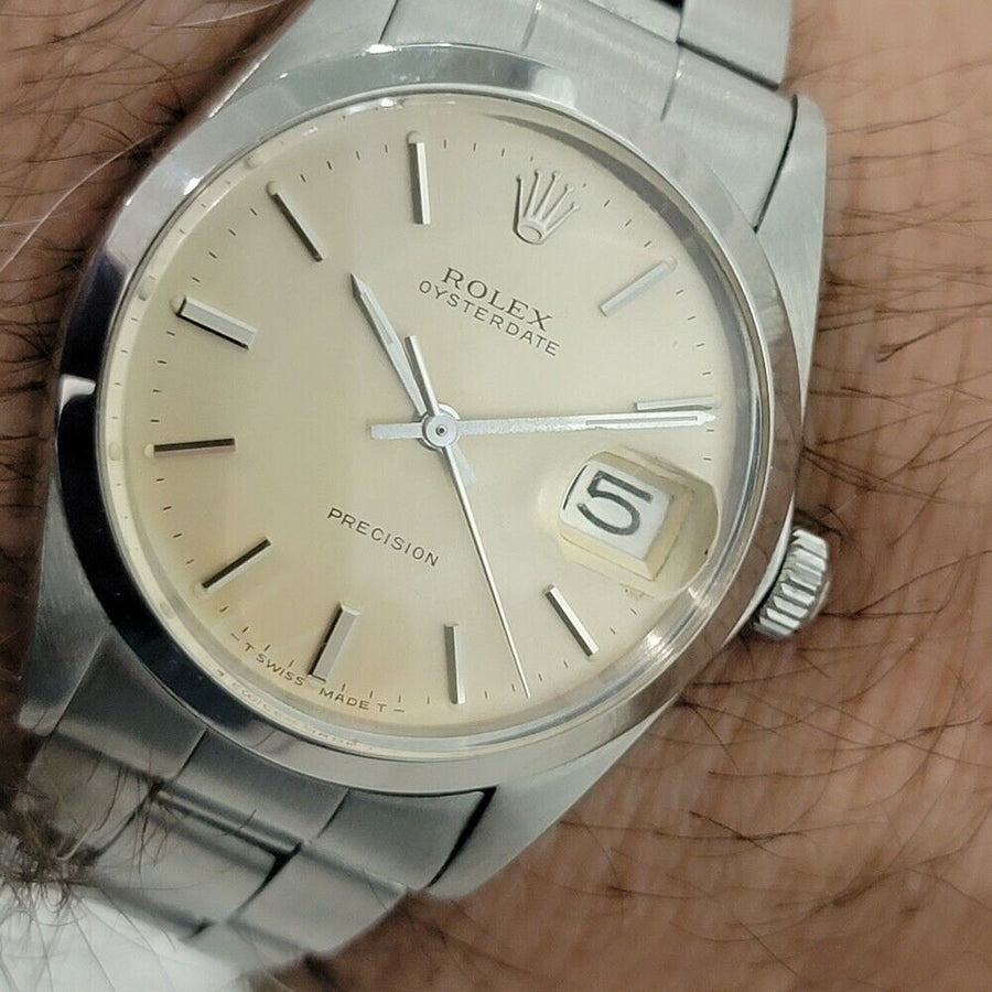 Mens Rolex Oysterdate Precision Ref 6694 34mm 1970s Manual Wind Vintage RA287