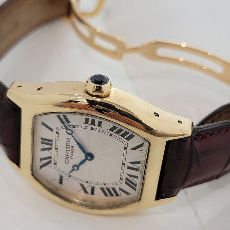 Unisex Cartier Tortue 2496D 34mm 18k Gold Manual 2000s All Original IL2