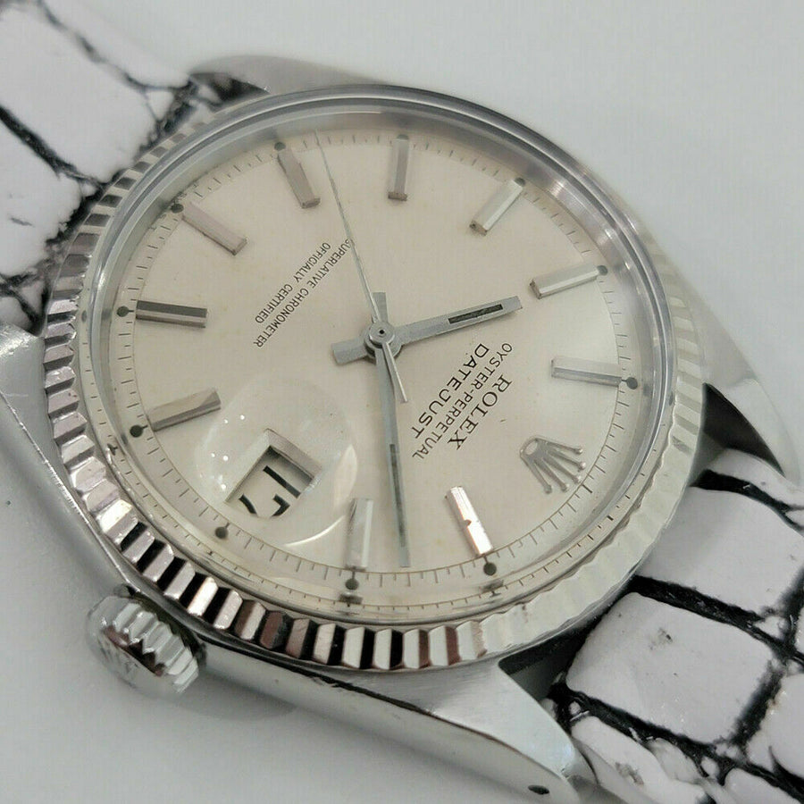 Mens Rolex Oyster Datejust 1601 36mm 18k SS Automatic 1960s Vintage Swiss RJC173