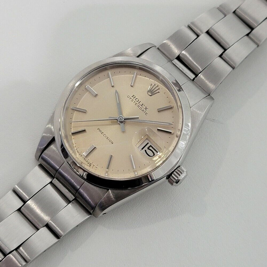 Mens Rolex Oysterdate Precision Ref 6694 34mm 1970s Manual Wind Vintage RA287