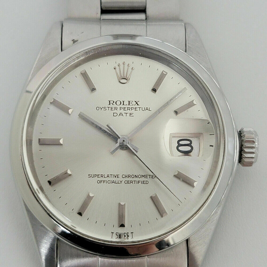 Mens Rolex Oyster Perpetual Date Ref 1500 35mm Automatic 1970s Vintage RA13