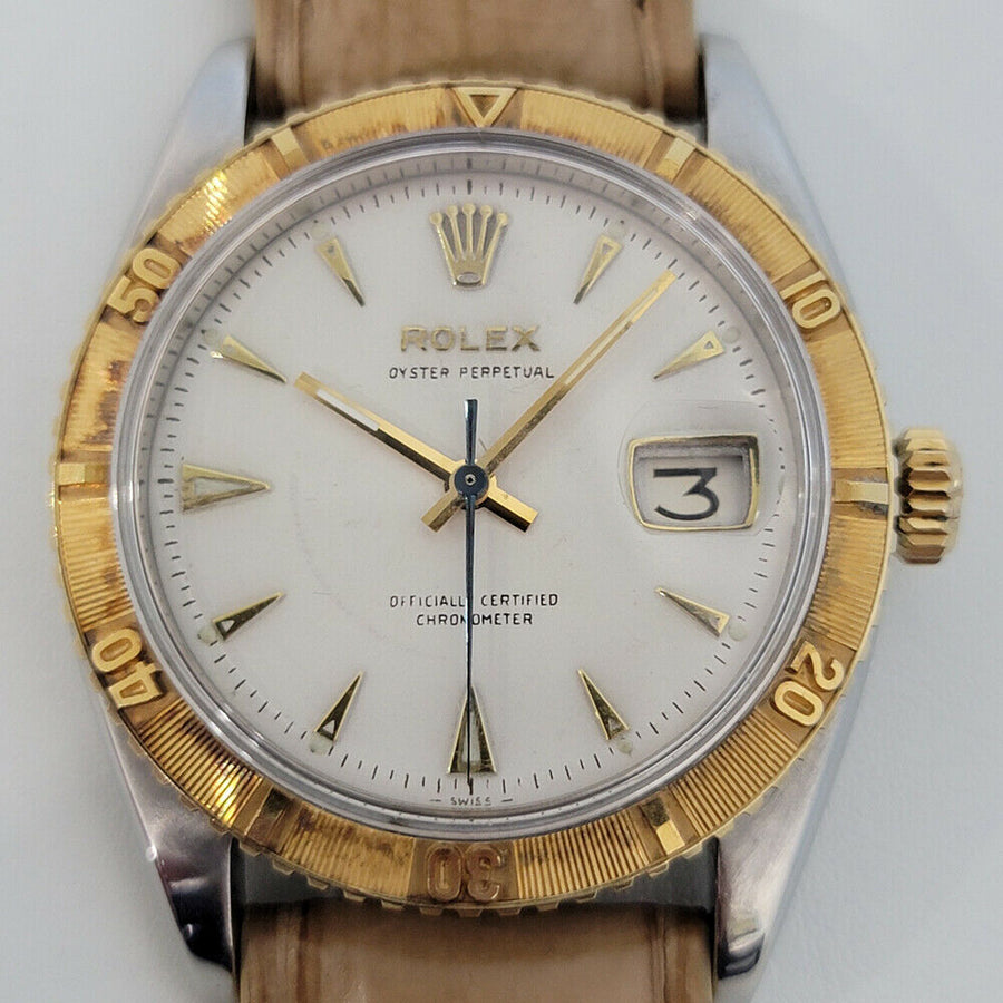 Men's Rolex Oyster Turn O Graph Ref 6309 18k SS Automatic 1950s Vintage RJC171