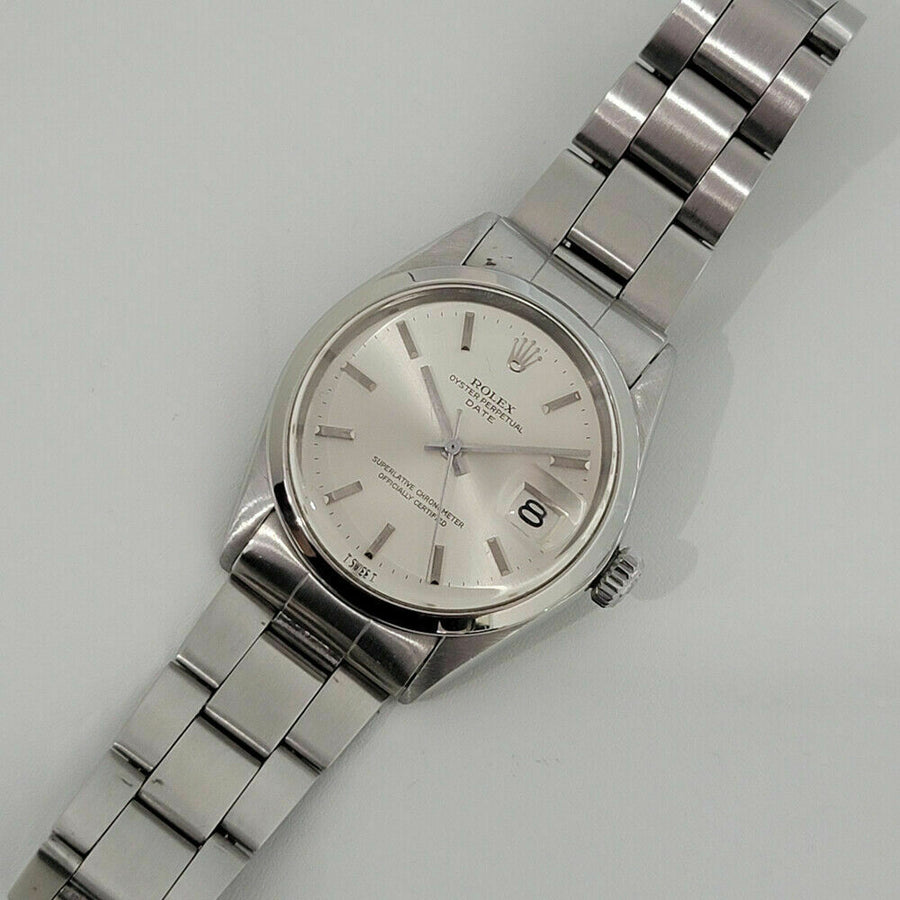 Mens Rolex Oyster Perpetual Date Ref 1500 35mm Automatic 1970s Vintage RA13