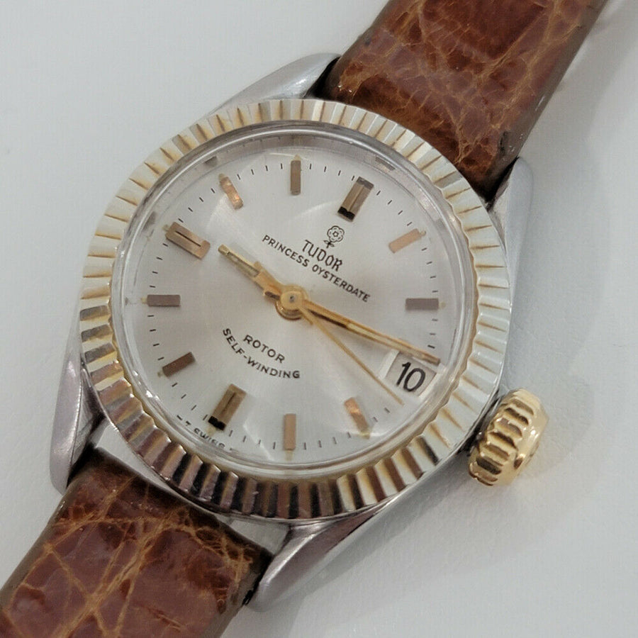 Ladies Tudor Princess Oysterdate 7594 22mm 14k SS Automatic 1960s Vintage RA18