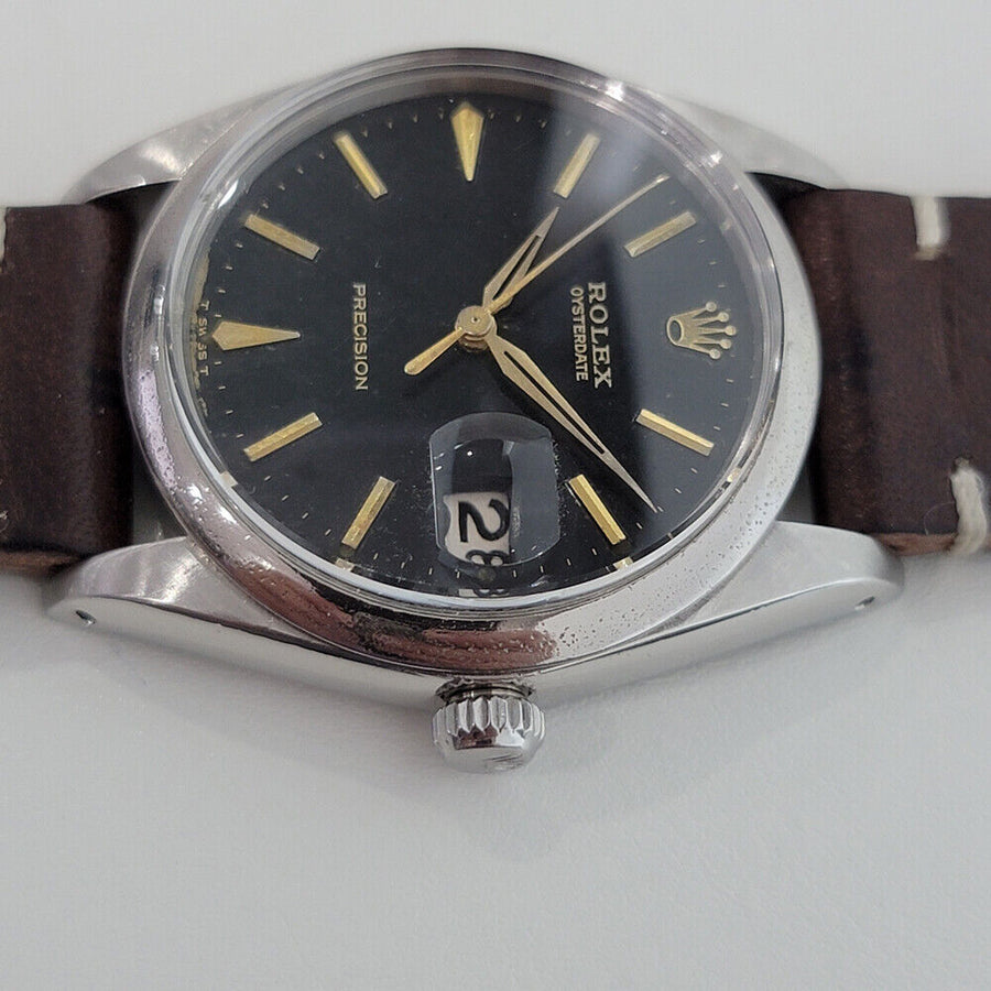 Mens Rolex Oysterdate Precision Ref 6694 34mm 1960s Manual Wind Swiss RJC187