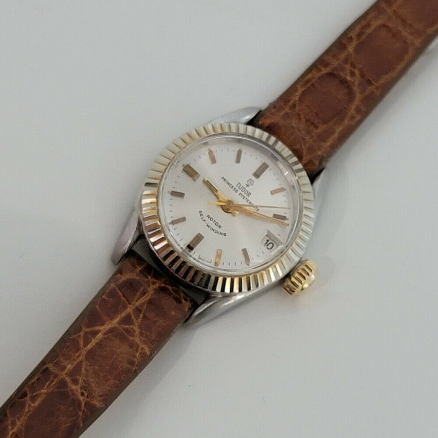 Ladies Tudor Princess Oysterdate 7594 22mm 14k SS Automatic 1960s Vintage RA18