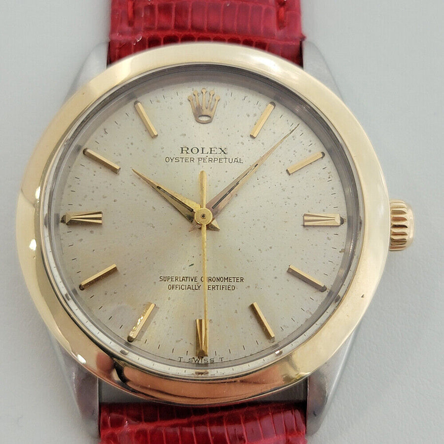 Mens Rolex Oyster Perpetual Ref 1005 14k Gold SS 1960s Automatic Swiss RJC204R