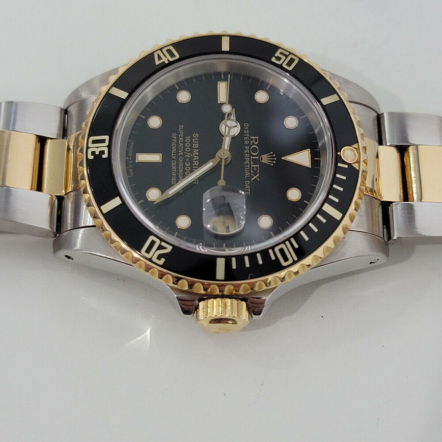 Mens Rolex Submariner Ref 16613 Date Automatic 1980s All Original w Pouch RJC122