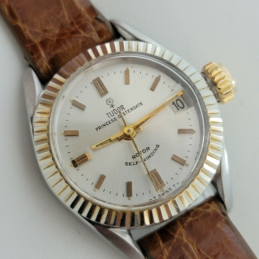 Ladies Tudor Princess Oysterdate 7594 22mm 14k SS Automatic 1960s Vintage RA18