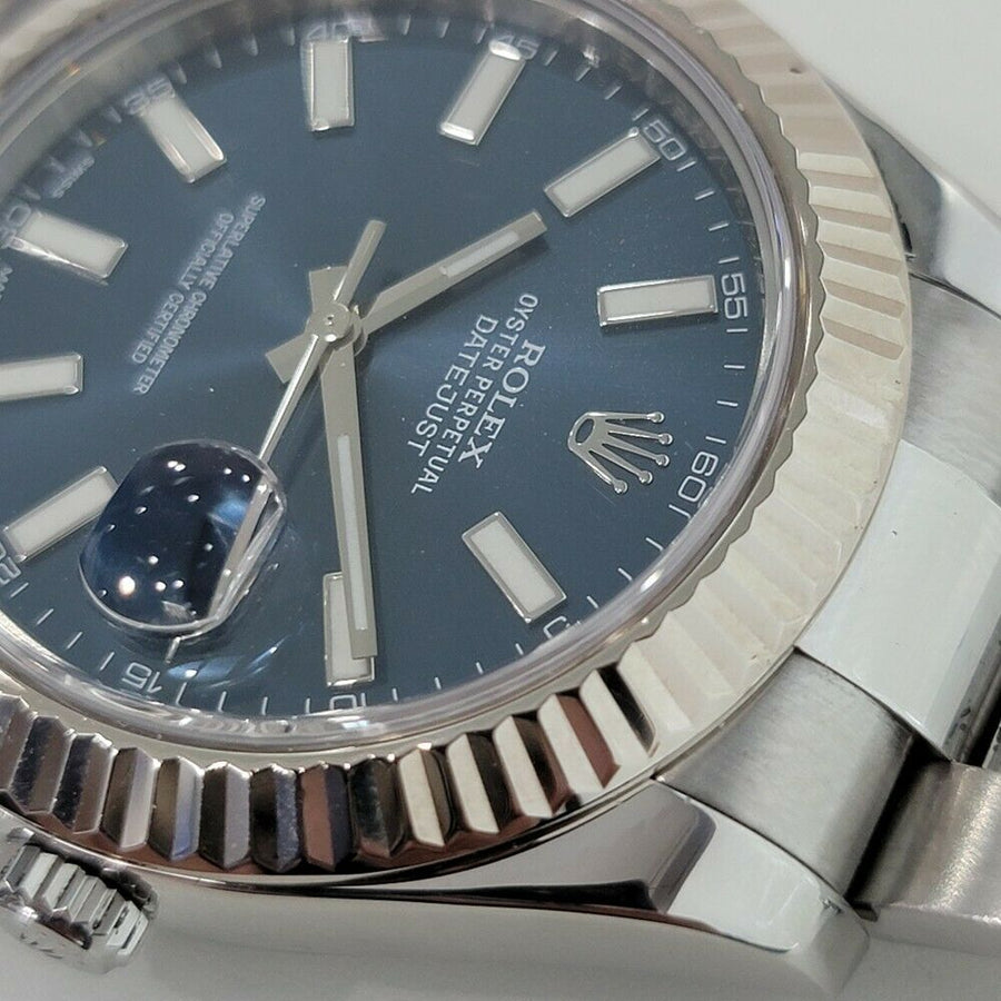 Mens Rolex Datejust 126334 41mm 18k Gold SS Automatic Blue Dial 2010s RA274