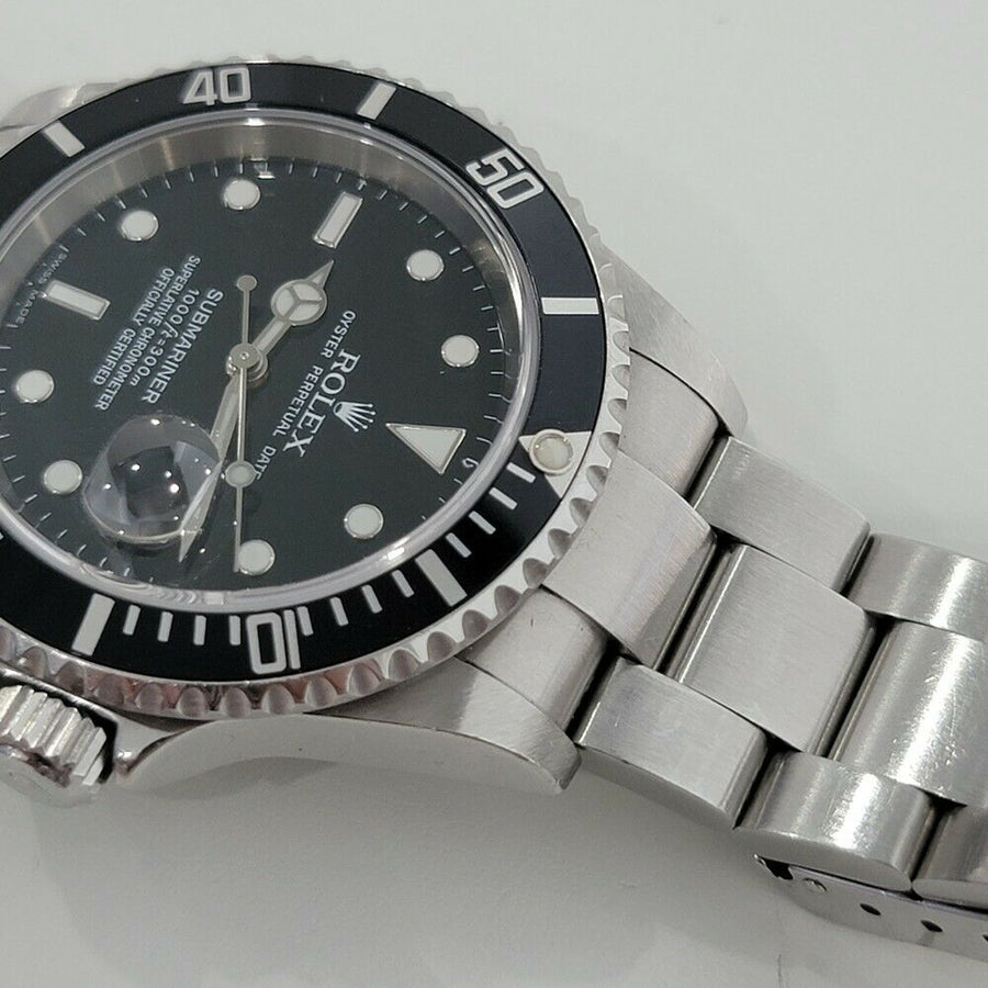 Mens Rolex Submariner Ref 16610 Date Automatic 2000s All Original w Pouch RA257