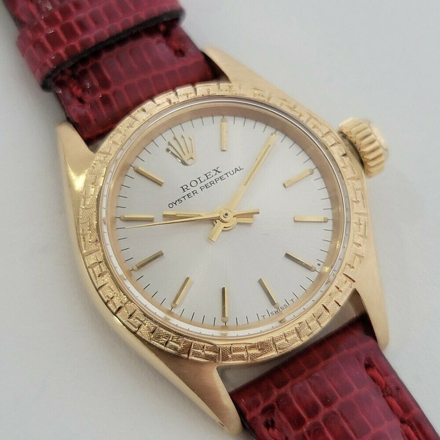Ladies Rolex Oyster Perpetual Ref 6802 25mm 18k Gold Automatic 1960s RA135R