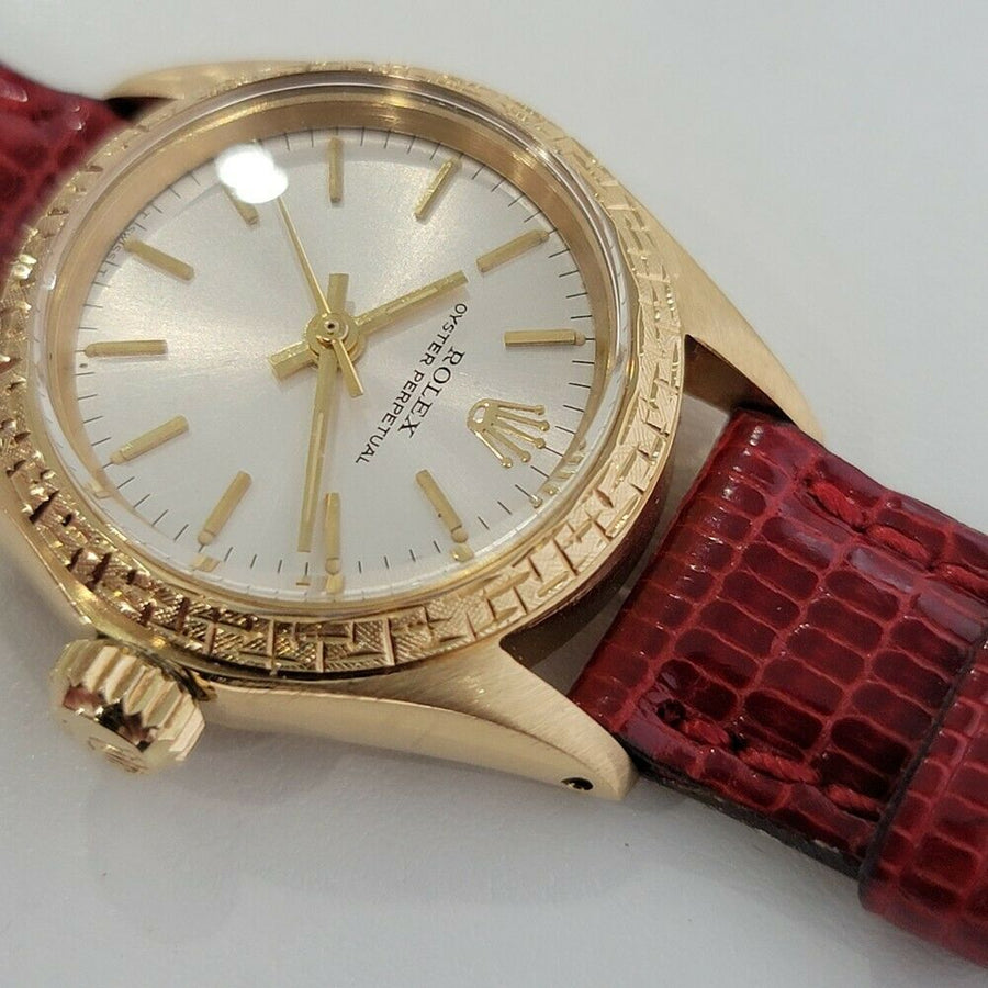 Ladies Rolex Oyster Perpetual Ref 6802 25mm 18k Gold Automatic 1960s RA135R