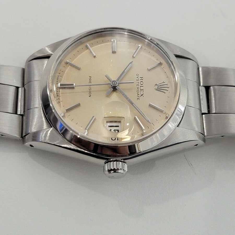 Mens Rolex Oysterdate Precision Ref 6694 34mm 1970s Manual Wind Vintage RA287