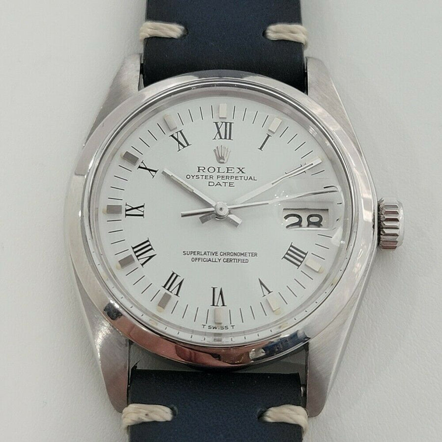 Mens Rolex Oyster Perpetual Date Ref 1500 35mm Automatic 1970s Vintage RA132B