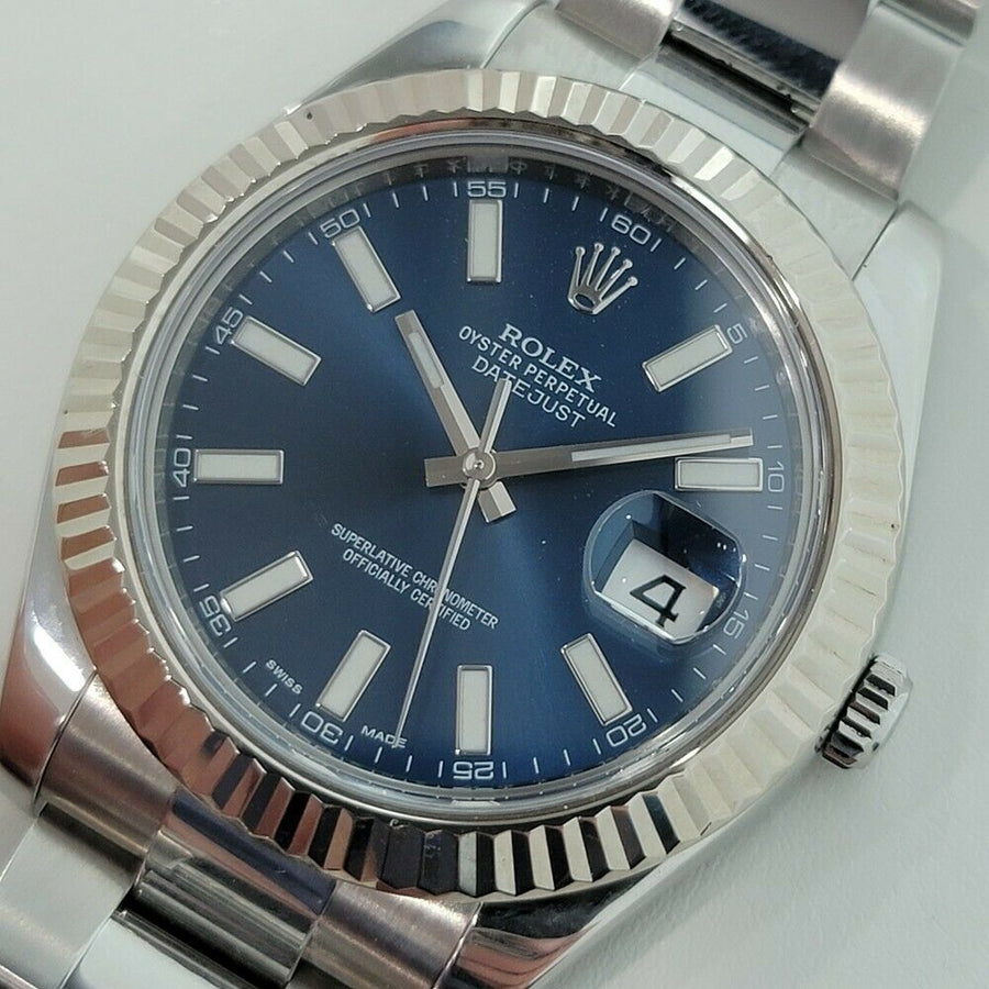 Mens Rolex Datejust 126334 41mm 18k Gold SS Automatic Blue Dial 2010s RA274