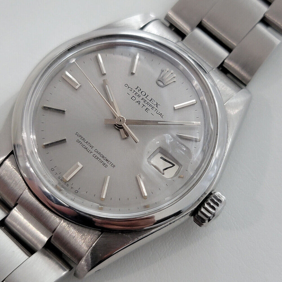 Mens Rolex Oyster Perpetual Date 1501 w Rolex Paper 35mm Automatic 1970s RA248